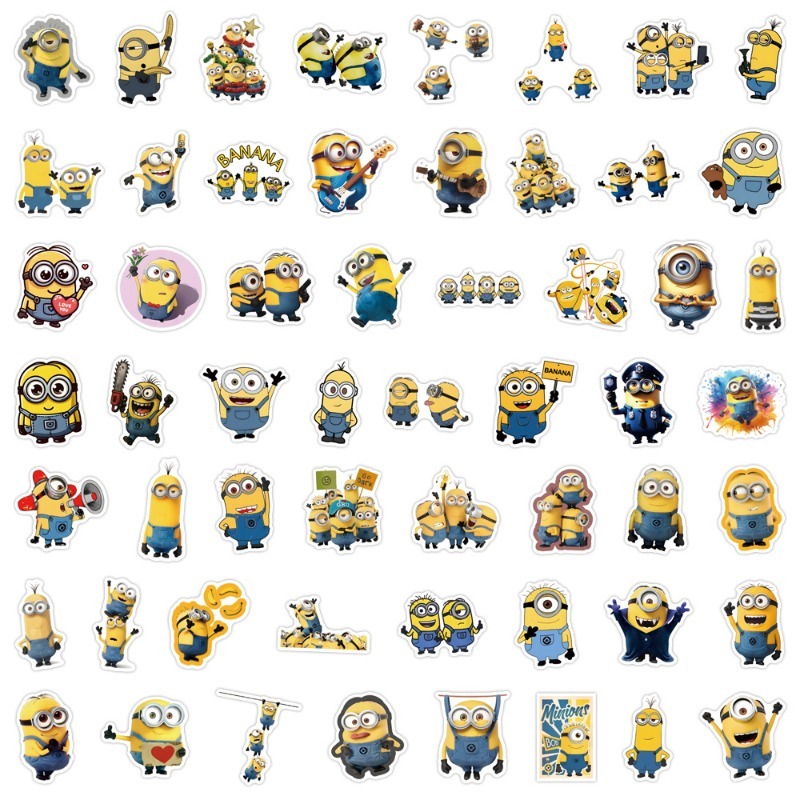 Phone Accessories Ideas - 55pcs Minions Cartoon Graffiti Stickers Set