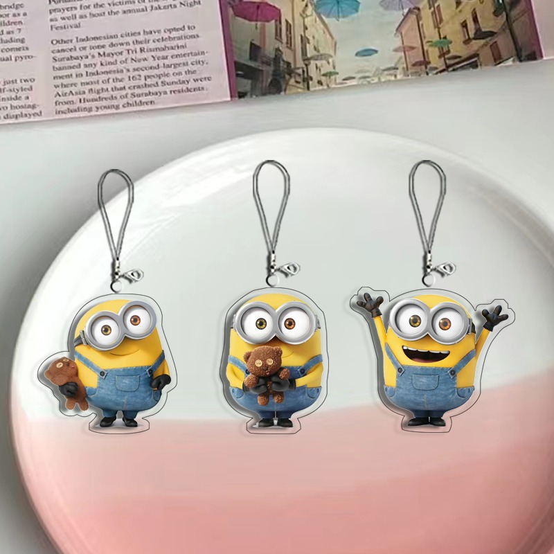 Cute Cartoon Mini Minions Crea - Phone Accessories Chain ulasan dan harga