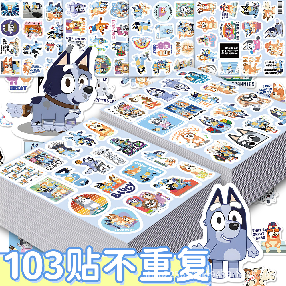 In Stock 103Pcs Bluey Stickers - Phone Accessories Wholesale ulasan dan harga