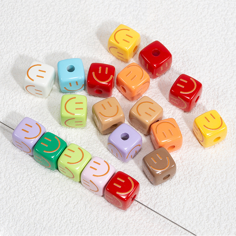 Acrylic Smile Happy Face Loose - Phone Accessories Wholesale ulasan dan harga