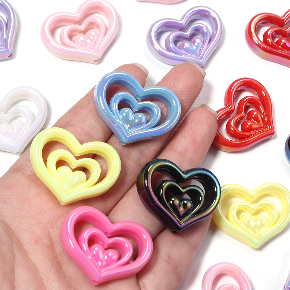 5pcs Acrylic Hollow Heart Bead - Phone Accessories Chain ulasan dan harga