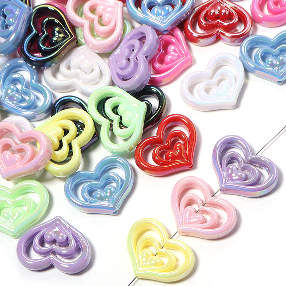 5pcs Acrylic Hollow Heart Bead - Phone Accessories Chain ulasan dan harga
