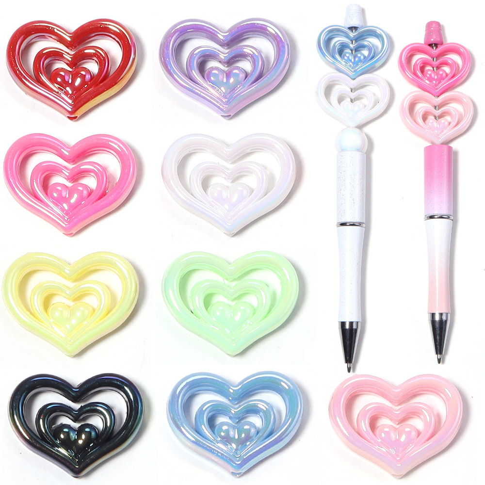 5pcs Acrylic Hollow Heart Bead - Phone Accessories Chain ulasan dan harga