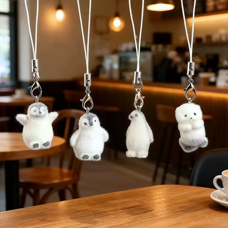 5pcs Flocking Small Penguin Re - Phone Accessories Chain ulasan dan harga